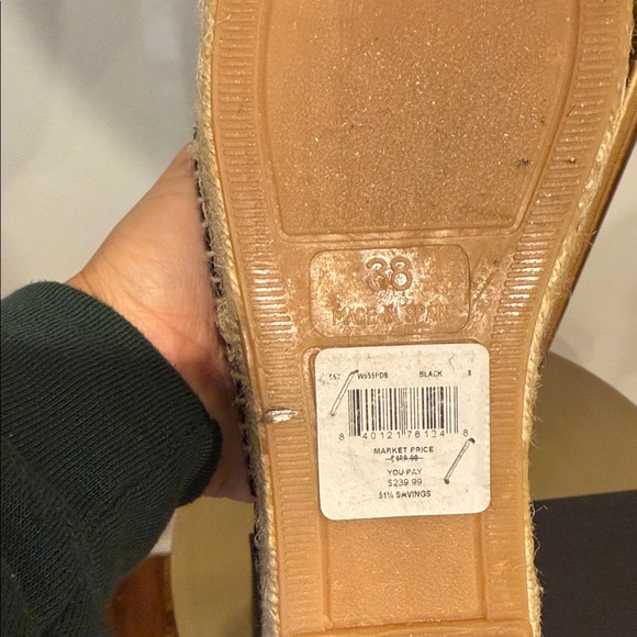 Valentino Clara Black Espadrille Mules with Gold Accent - Picture 4 of 6